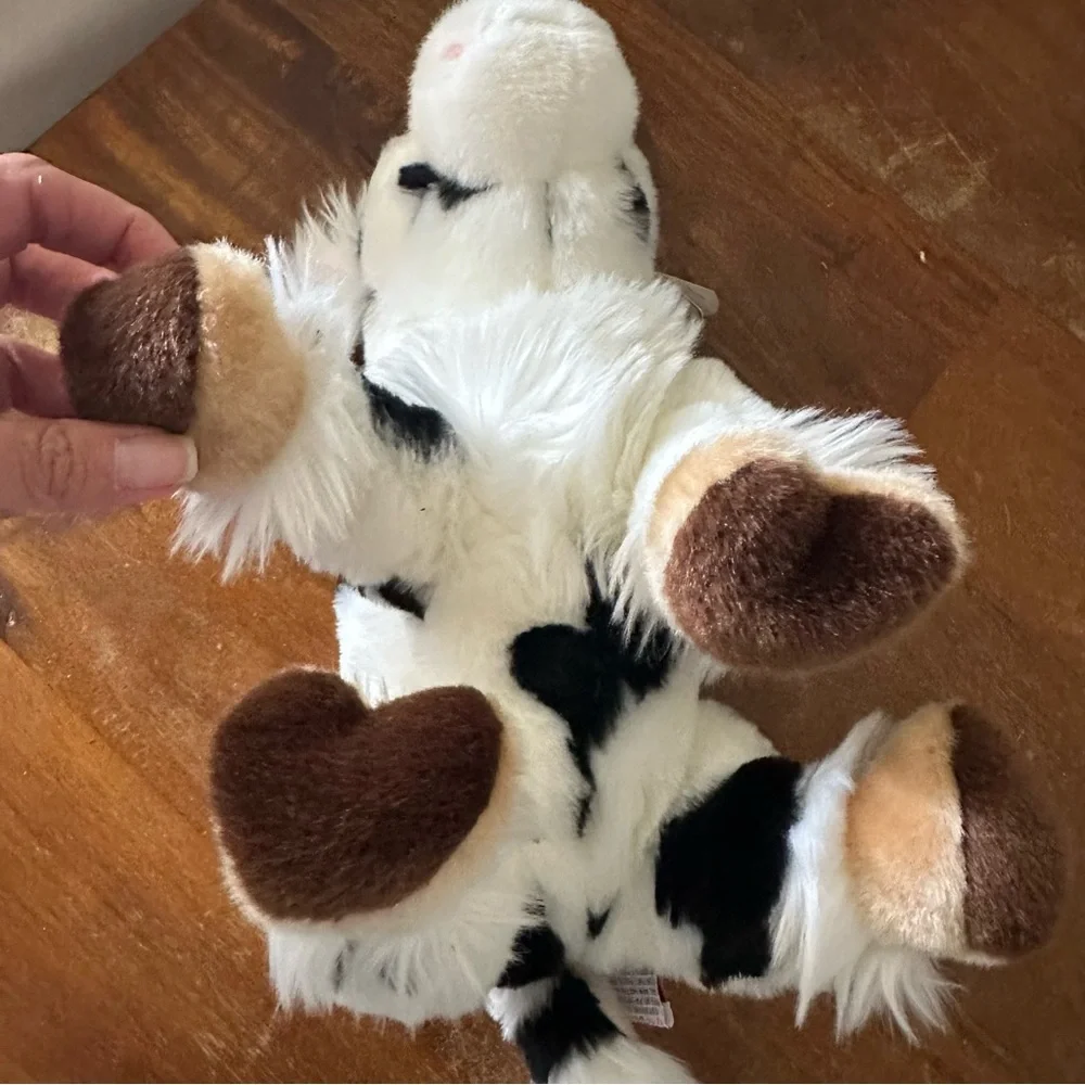 Ty Fluffy Cow Plush Stuffed Animal Mootina - White, Black NWT‎